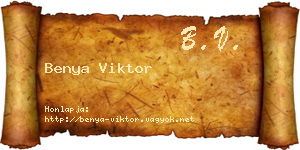Benya Viktor névjegykártya